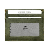 Leather Credit Card Holder w/ Window - Slim Italian - Leather Italiano