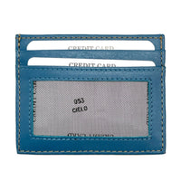 Leather Credit Card Holder w/ Window - Slim Italian - Leather Italiano