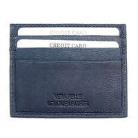 Leather Credit Card Holder w/ Window - Slim Italian - Leather Italiano