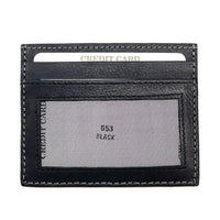 Leather Credit Card Holder w/ Window - Slim Italian - Leather Italiano