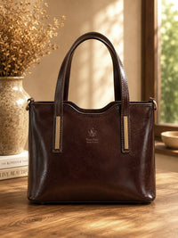 Liviana Large Italian Leather Structured Tote Bag - Leather Italiano