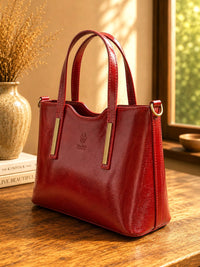 Liviana Large Italian Leather Structured Tote Bag - Leather Italiano