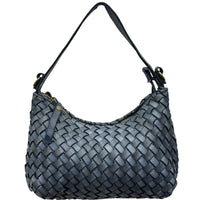 Lorenvia Washed Woven Calf Leather Shoulder Bag - Leather Italiano