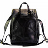 back view of lucca black leather backpack