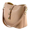 Mafalda Italian Full - Grain Leather Shoulder Bag – Classic Bucket Design & Gold Hardware - Leather Italiano