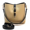 Mafalda Italian Full - Grain Leather Shoulder Bag – Classic Bucket Design & Gold Hardware - Leather Italiano