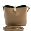 Mafalda Italian Full - Grain Leather Shoulder Bag – Classic Bucket Design & Gold Hardware - Leather Italiano
