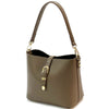 Mafalda Italian Full - Grain Leather Shoulder Bag – Classic Bucket Design & Gold Hardware - Leather Italiano