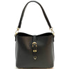 Mafalda Italian Full - Grain Leather Shoulder Bag – Classic Bucket Design & Gold Hardware - Leather Italiano