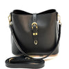 Mafalda Italian Full - Grain Leather Shoulder Bag – Classic Bucket Design & Gold Hardware - Leather Italiano