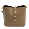 Mafalda Italian Full - Grain Leather Shoulder Bag – Classic Bucket Design & Gold Hardware - Leather Italiano