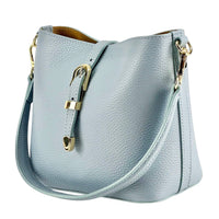 Mafalda Italian Full - Grain Leather Shoulder Bag – Classic Bucket Design & Gold Hardware - Leather Italiano