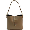 Mafalda Italian Full - Grain Leather Shoulder Bag – Classic Bucket Design & Gold Hardware - Leather Italiano