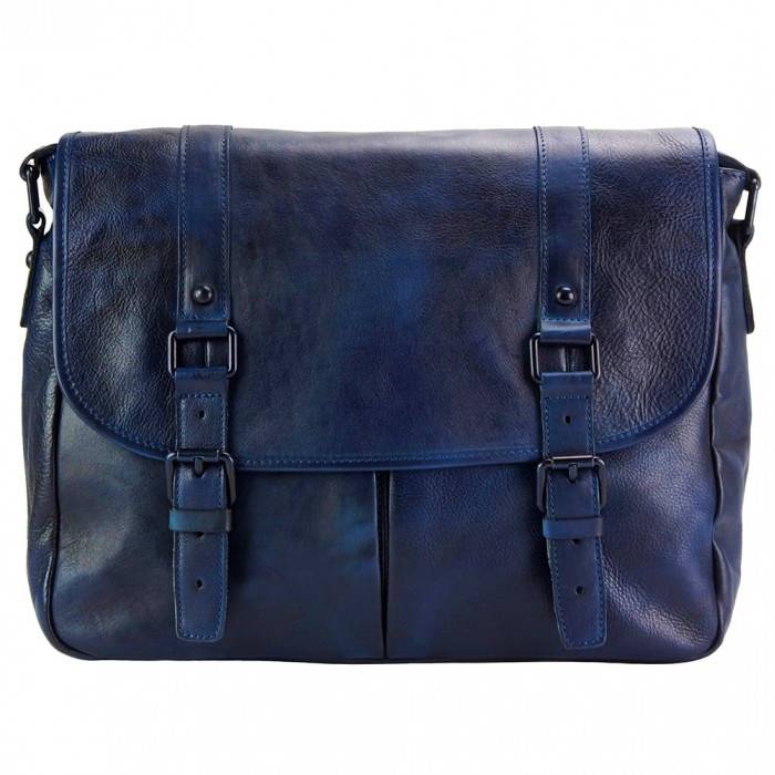 Front view of Man Leather Messenger Bag