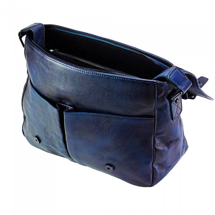 Interior view of Man Leather Messenger Bag