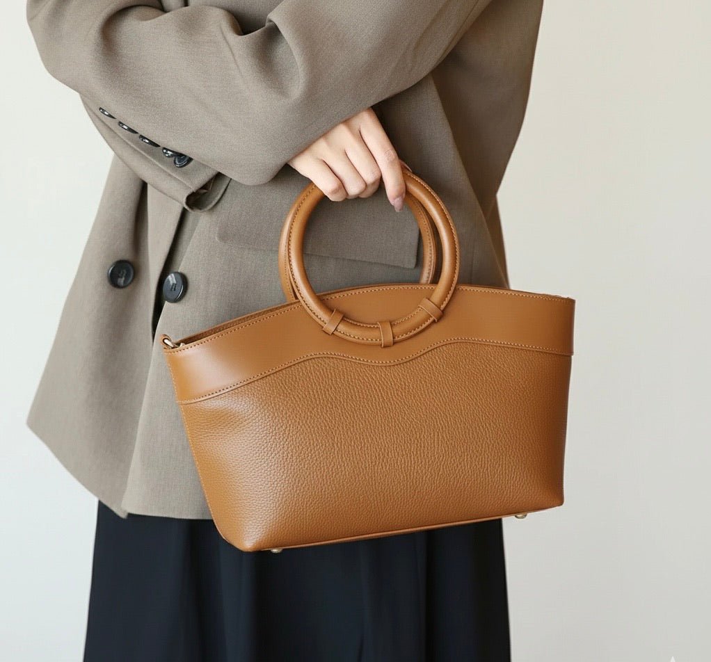 Marcella Italian Leather Top Handle Bag - Leather Italiano