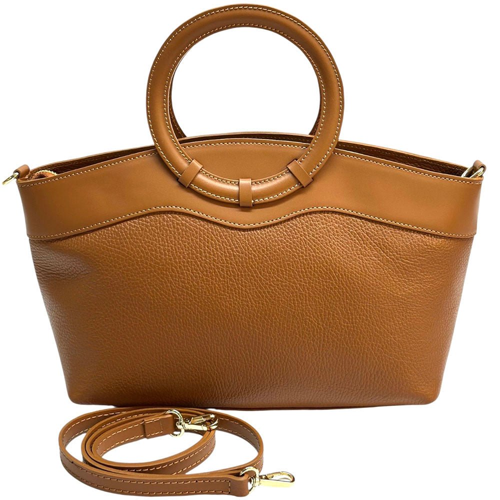 Marcella Italian Leather Top Handle Bag - Leather Italiano