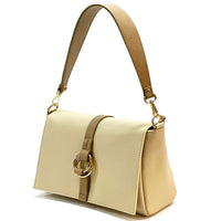 Marisa Italian Leather Shoulder Bag – Elegant Full - Grain Craftsmanship - Leather Italiano