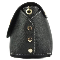 Martina GM: Plain Black Leather Clutch Bag - Leather Italiano