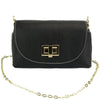 Martina GM: Plain Black Leather Clutch Bag - Leather Italiano