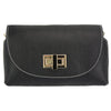 Martina GM: Plain Black Leather Clutch Bag - Leather Italiano