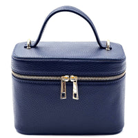 Marzia Structured Italian Leather Vanity & Crossbody Bag - Leather Italiano