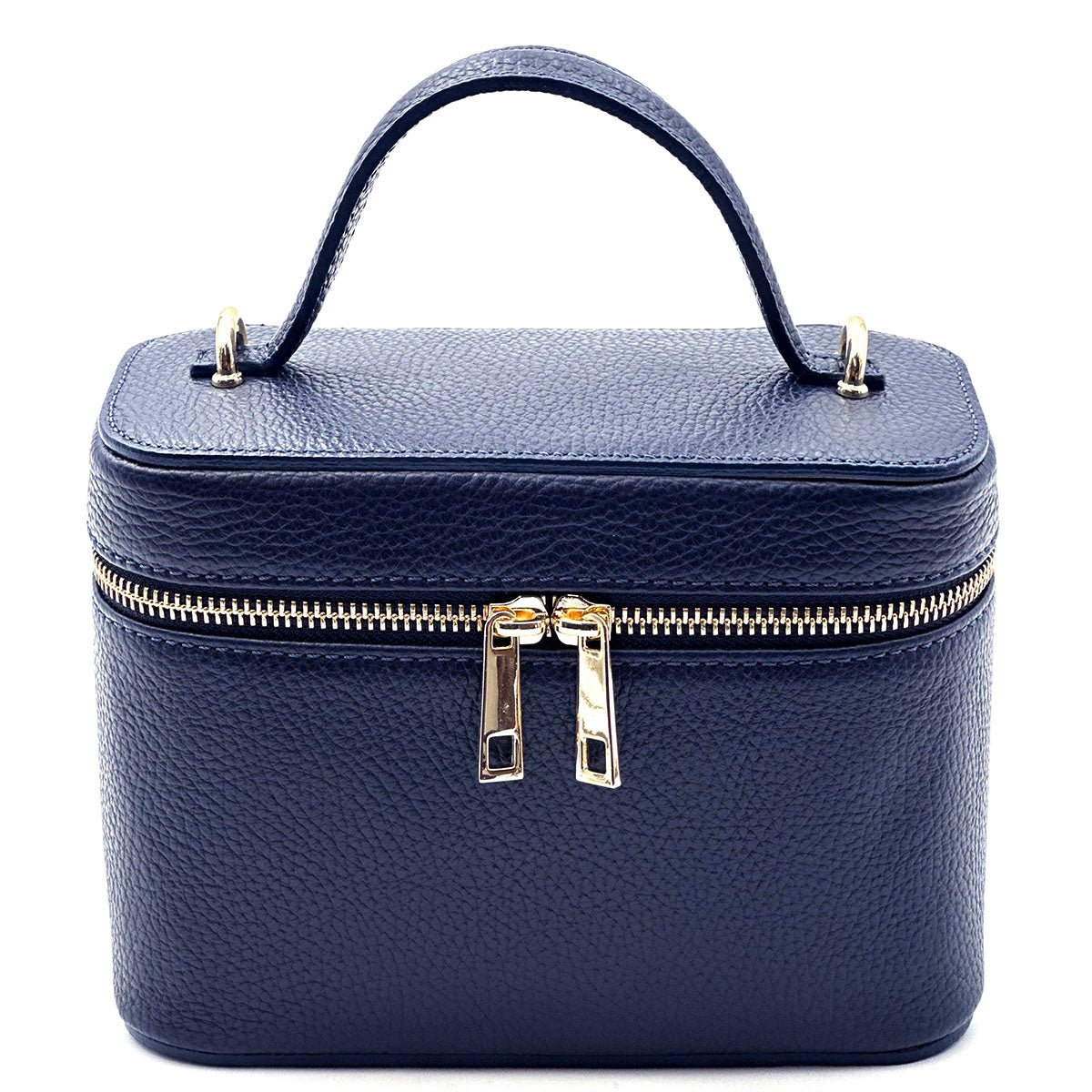 Marzia Structured Italian Leather Vanity & Crossbody Bag - Leather Italiano