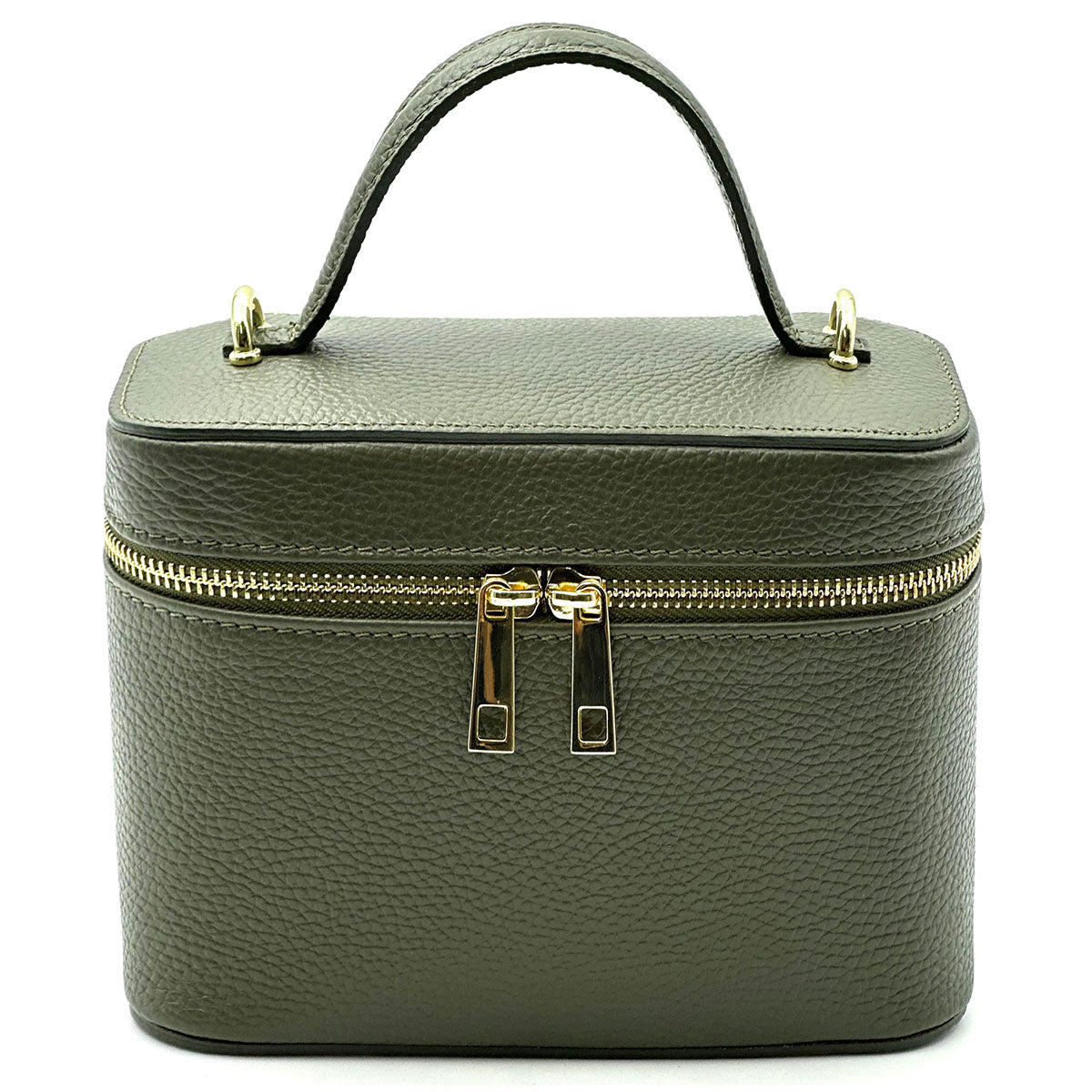 Marzia Structured Italian Leather Vanity & Crossbody Bag - Leather Italiano