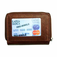Back view of Matera Brown Leather Coin Purse