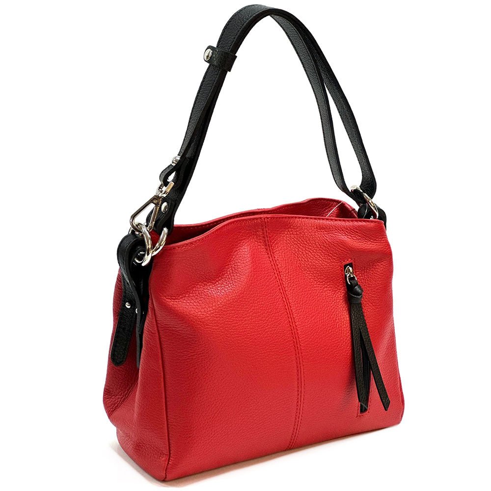 Mélie Italian Calfskin Leather Bag – Elegant Hobo with Dual Compartments - Leather Italiano