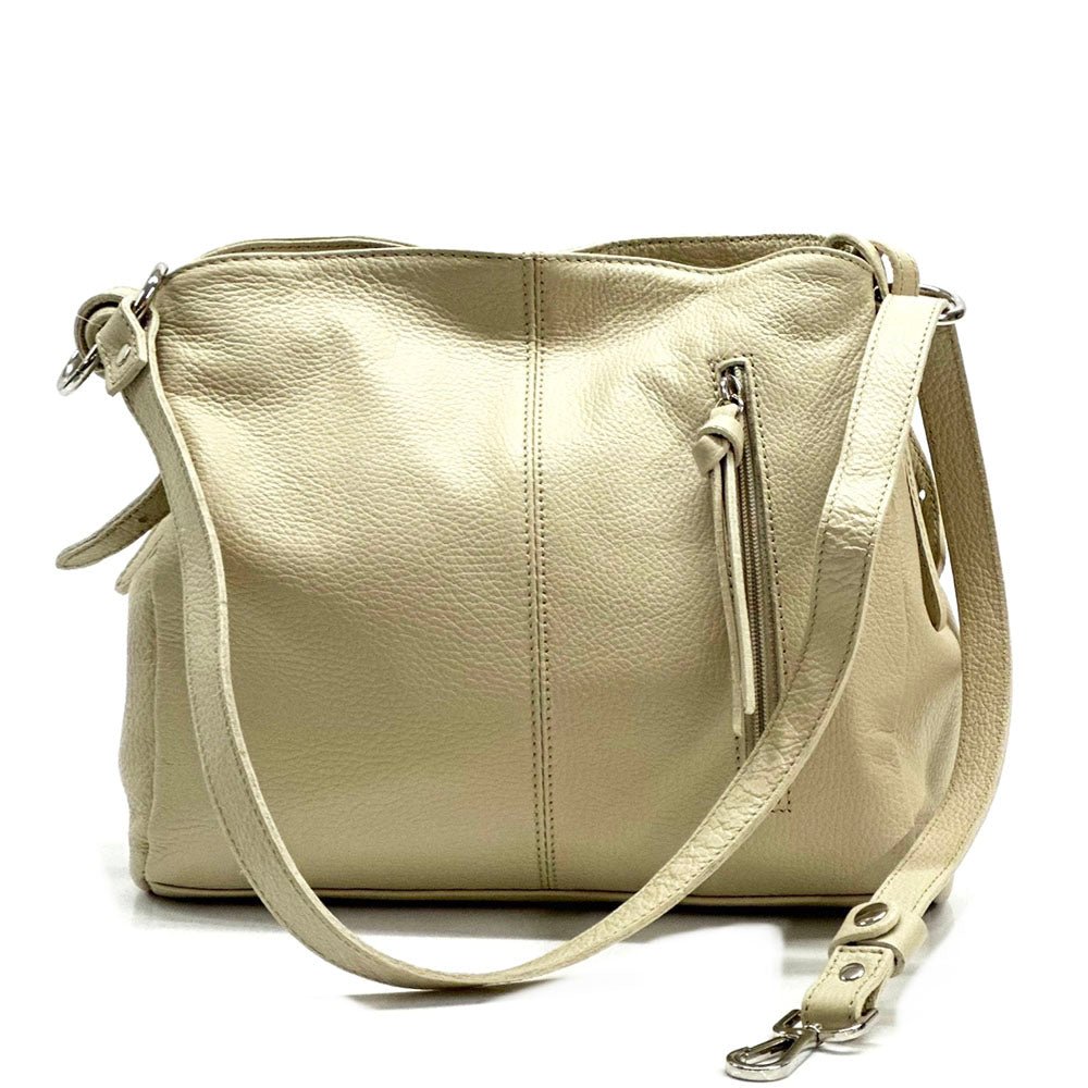 Mélie Italian Calfskin Leather Bag – Elegant Hobo with Dual Compartments - Leather Italiano