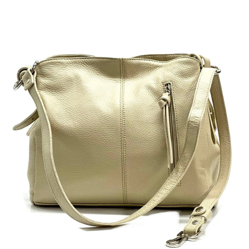 Mélie Italian Calfskin Leather Bag – Elegant Hobo with Dual Compartments - Leather Italiano