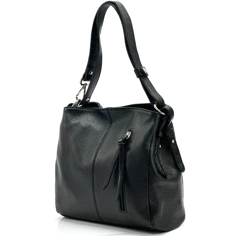 Mélie Italian Calfskin Leather Bag – Elegant Hobo with Dual Compartments - Leather Italiano