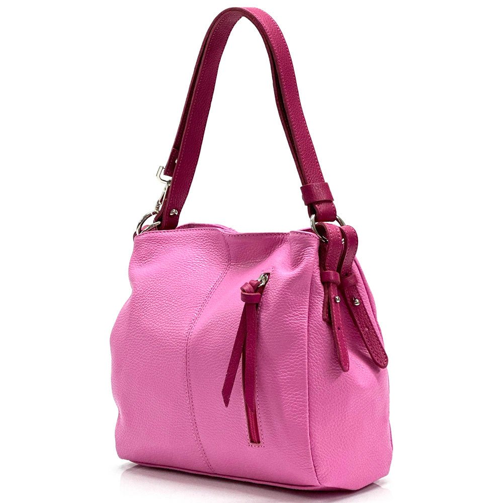 Mélie Italian Calfskin Leather Bag – Elegant Hobo with Dual Compartments - Leather Italiano