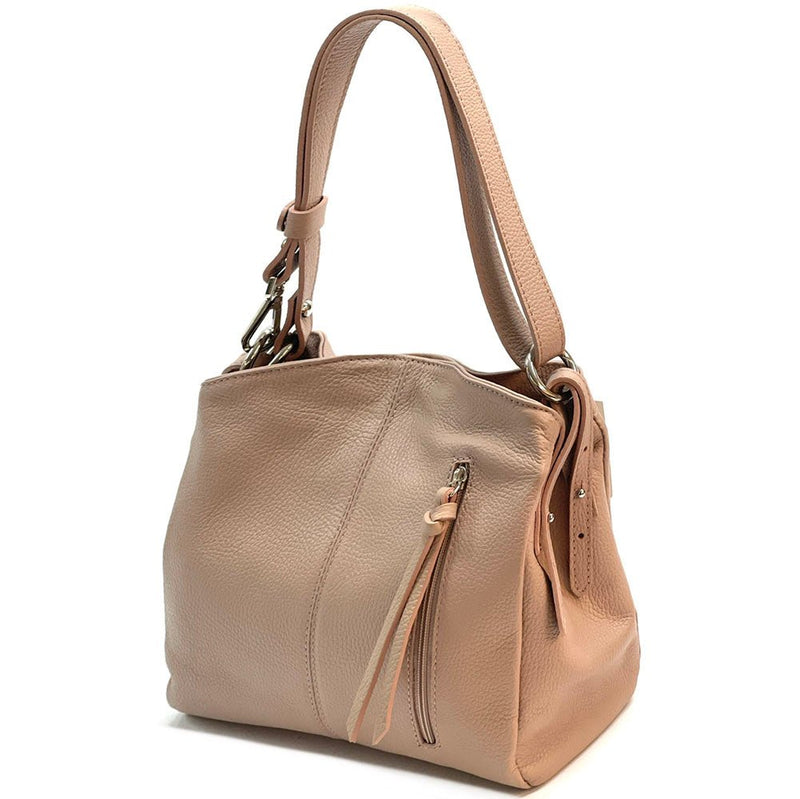 Mélie Italian Calfskin Leather Bag – Elegant Hobo with Dual Compartments - Leather Italiano