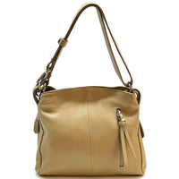Mélie Italian Calfskin Leather Bag – Elegant Hobo with Dual Compartments - Leather Italiano