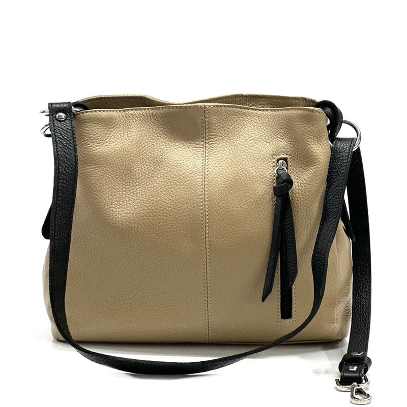 Mélie Italian Calfskin Leather Bag – Elegant Hobo with Dual Compartments - Leather Italiano