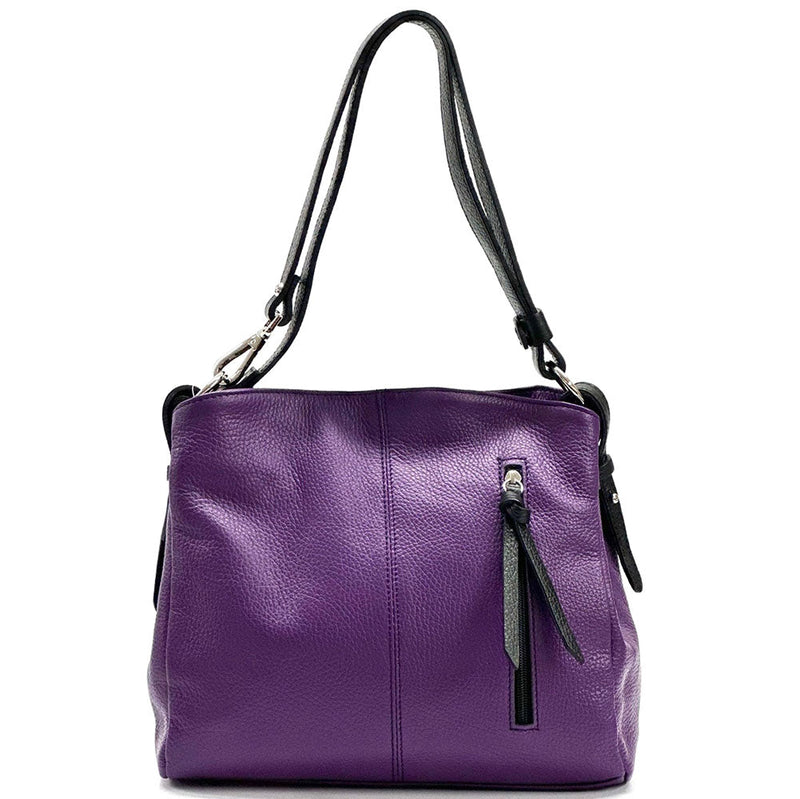 Mélie Italian Calfskin Leather Bag – Elegant Hobo with Dual Compartments - Leather Italiano