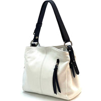 Mélie Italian Calfskin Leather Bag – Elegant Hobo with Dual Compartments - Leather Italiano