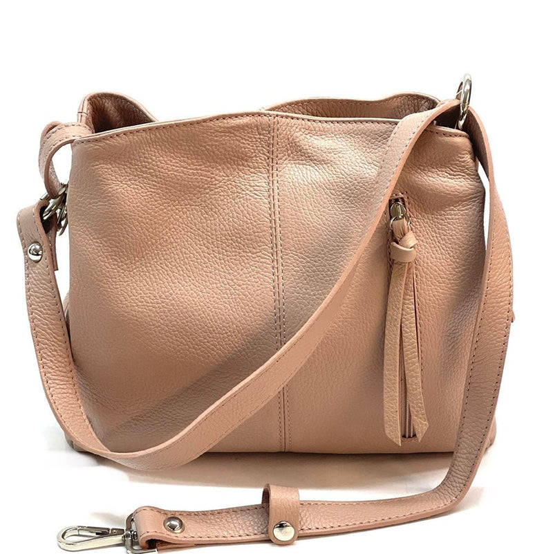 Mélie Italian Calfskin Leather Bag – Elegant Hobo with Dual Compartments - Leather Italiano