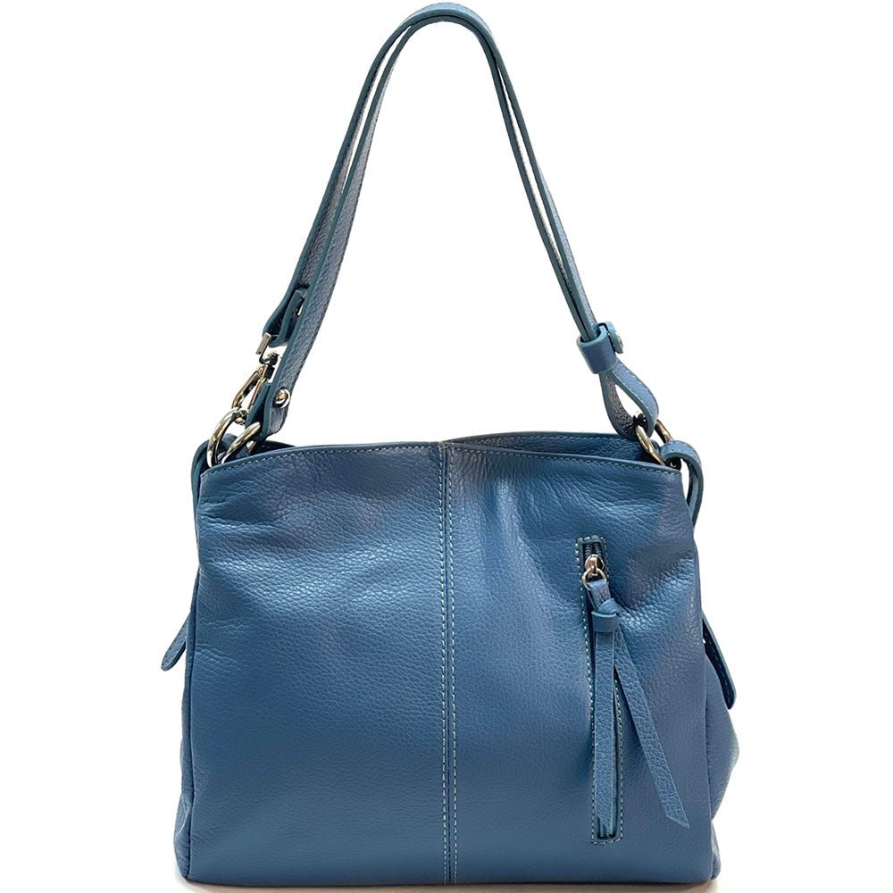 Mélie Italian Calfskin Leather Bag – Elegant Hobo with Dual Compartments - Leather Italiano