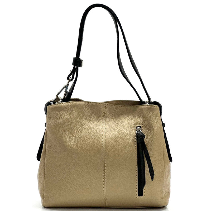 Mélie Italian Calfskin Leather Bag – Elegant Hobo with Dual Compartments - Leather Italiano