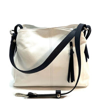 Mélie Italian Calfskin Leather Bag – Elegant Hobo with Dual Compartments - Leather Italiano