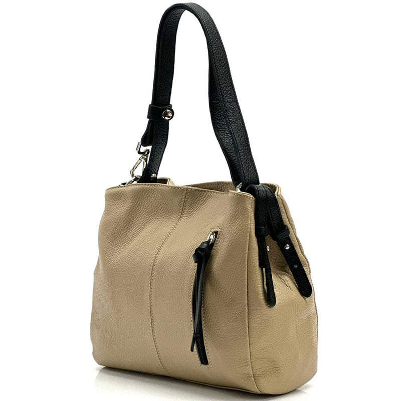 Mélie Italian Calfskin Leather Bag – Elegant Hobo with Dual Compartments - Leather Italiano