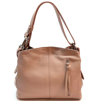 Mélie Italian Calfskin Leather Bag – Elegant Hobo with Dual Compartments - Leather Italiano