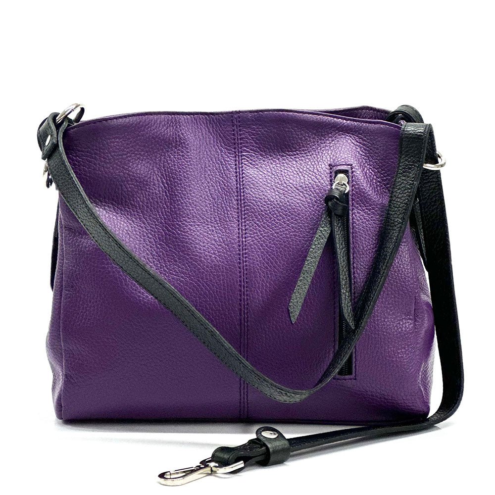 Mélie Italian Calfskin Leather Bag – Elegant Hobo with Dual Compartments - Leather Italiano
