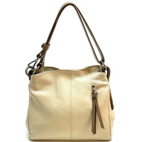 Mélie Italian Calfskin Leather Bag – Elegant Hobo with Dual Compartments - Leather Italiano