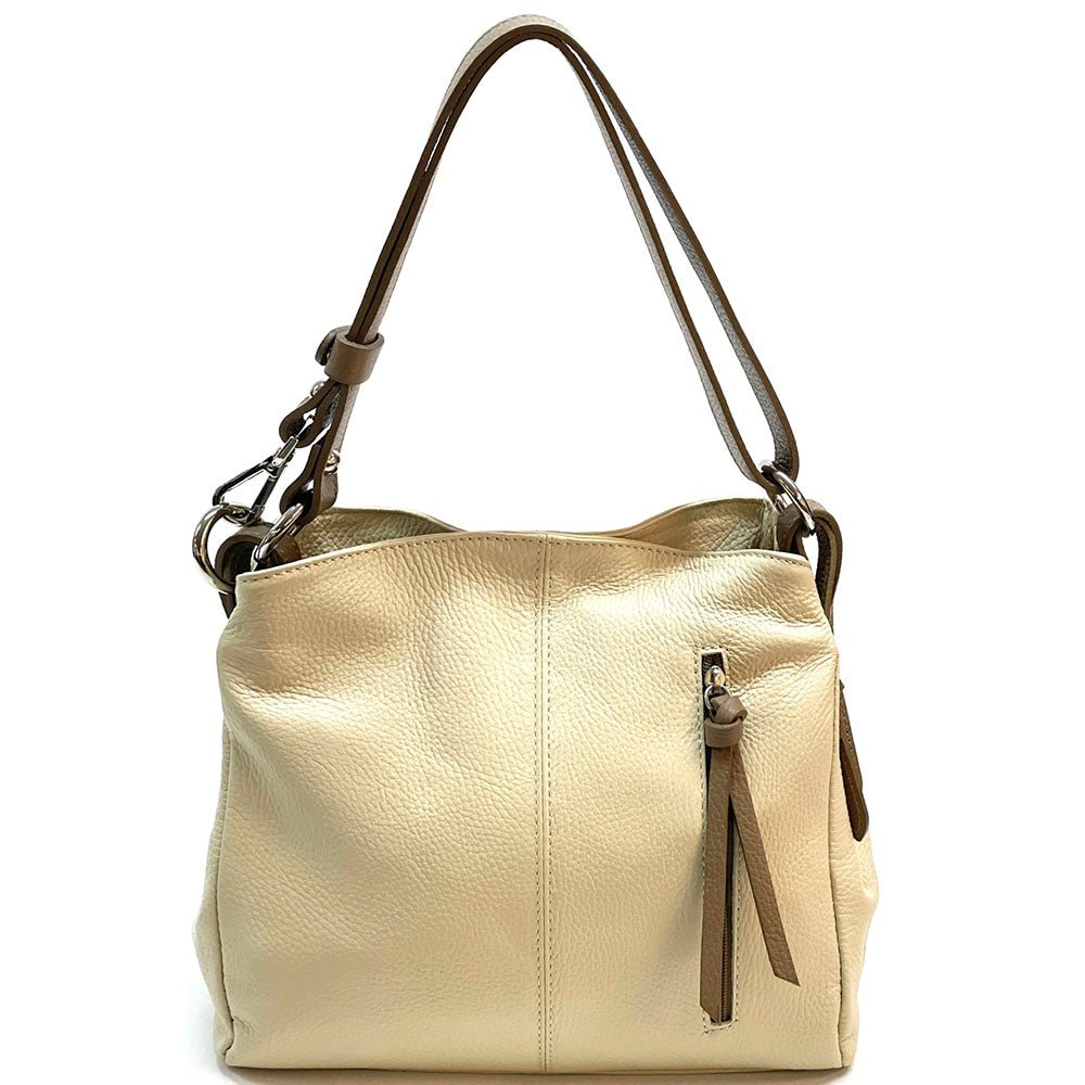 Mélie Italian Calfskin Leather Bag – Elegant Hobo with Dual Compartments - Leather Italiano