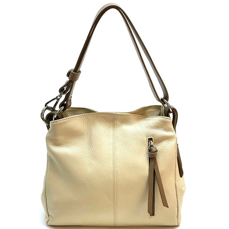 Mélie Italian Calfskin Leather Bag – Elegant Hobo with Dual Compartments - Leather Italiano