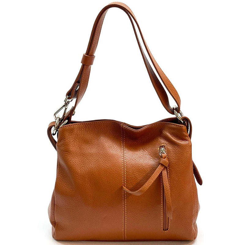 Mélie Italian Calfskin Leather Bag – Elegant Hobo with Dual Compartments - Leather Italiano